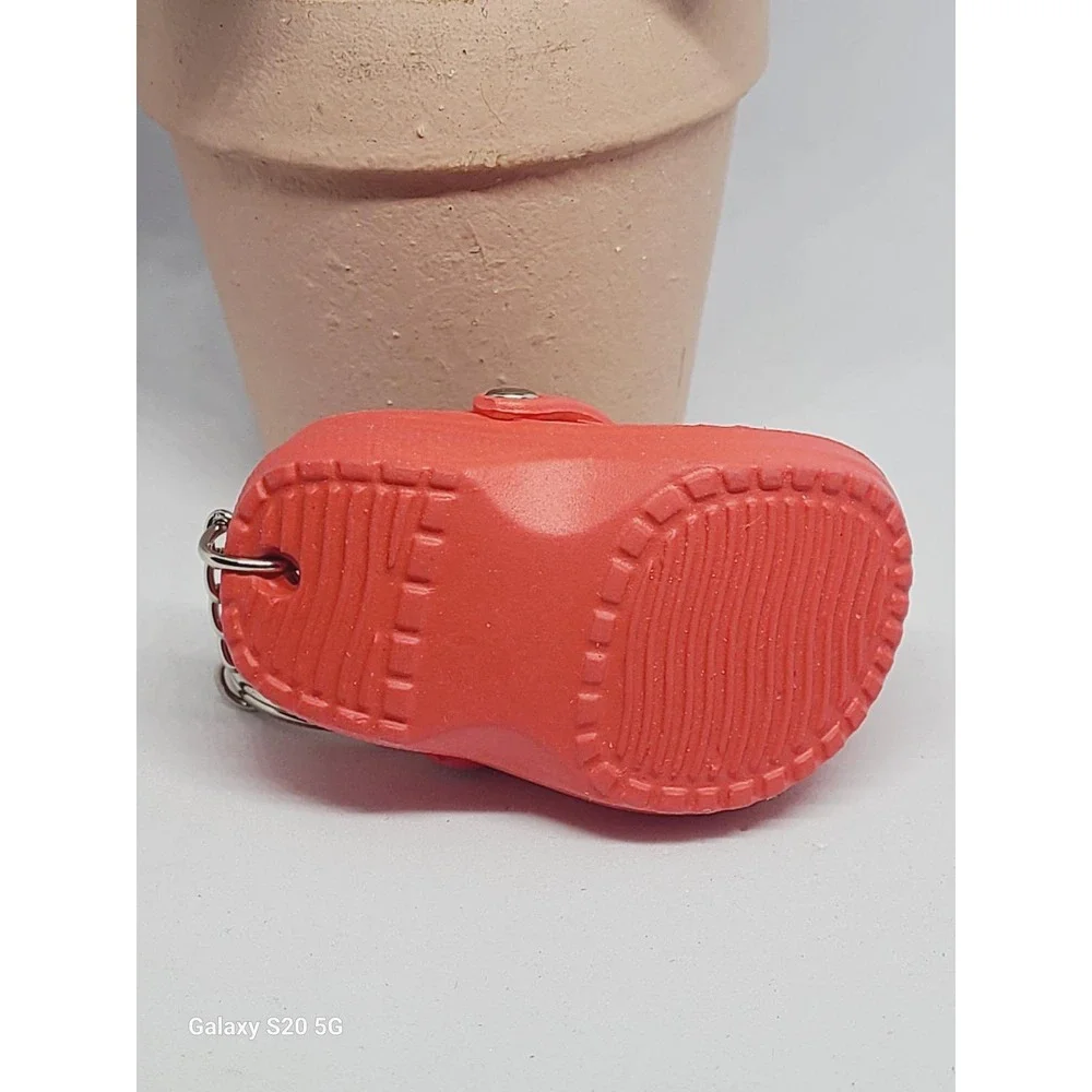 Handmade Cute Strawberry Shoe Keychain‎ Charm Red Croc Style Bag Accessory